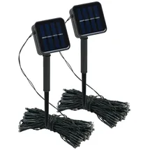 Lunartec Solar-Lichterkette inkl. Dämmerungssensor 12 m 2er-Set Schwarz