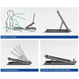 Act Foldable laptop stand with 5 height settings (AC8145)