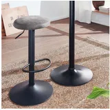 FineBuy Barhocker 58 - 79 cm Rund Grau