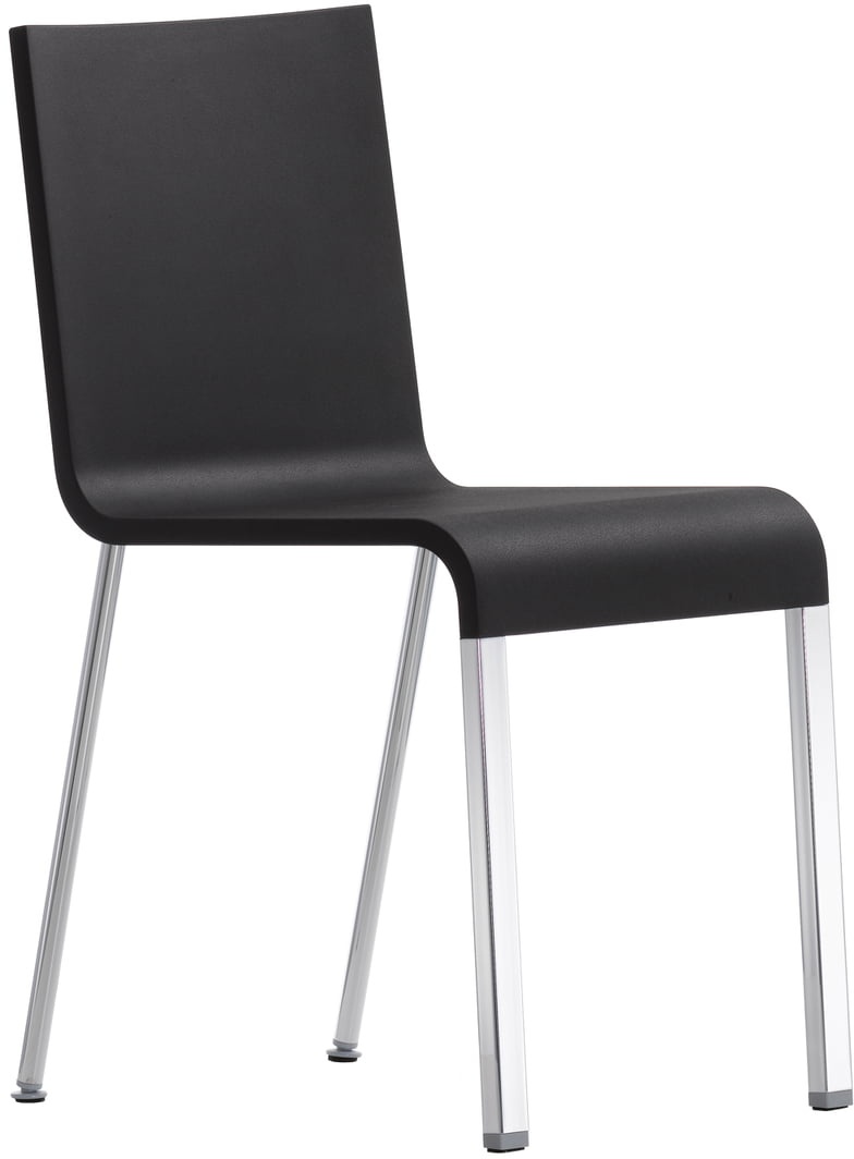 Vitra - .03 Stuhl nicht stapelbar, glanzchrom / basic dark (Filzgleiter)