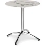 BEST Freizeitmöbel Firenze Klapptisch Ø 70 x 73 cm silber/weiß