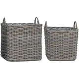 vidaXL Pflanzer Korb 2 pcs Grau