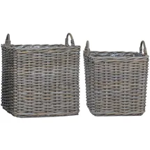 vidaXL Pflanzer Korb 2 pcs Grau