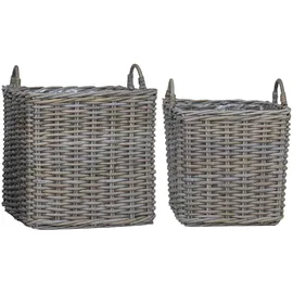 vidaXL Pflanzer Korb 2 pcs Grau