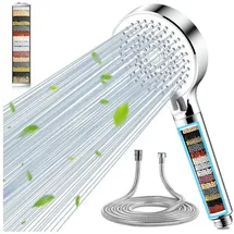 luxuskollektion Duschkopf Filter 20 Schichten Handbrause 5 Weiß mit Schlauch
