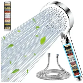 luxuskollektion Duschkopf Filter 20 Schichten Handbrause 5 Weiß mit Schlauch