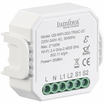 Luminea Home Control WLAN-Unterputz-2-Kanal-Lichtschalter & -Dimmer, App, Sprachsteuerung