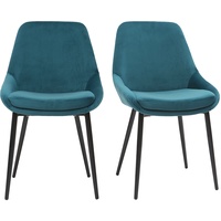 Miliboo Petroleumblaue Samtstühle (2er-Set) HOLO