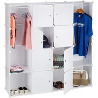 Relaxdays Kleiderschrank Stecksystem 145,5 x 36,5 x 145,5 cm weiß