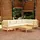 vidaXL Garten-Lounge-Set 6-tlg. creme Kiefernholz