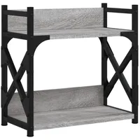 vidaXL Druckerständer 2 Ablagen Grau Sonoma 40x20x40 cm Holzwerkstoff