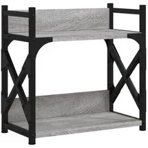 vidaXL Druckerständer 2 Ablagen Grau Sonoma 40x20x40 cm Holzwerkstoff