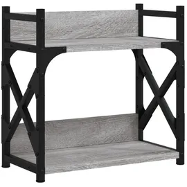 vidaXL Druckerständer 2 Ablagen Grau Sonoma 40x20x40 cm Holzwerkstoff