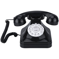 VBESTLIFE Festnetztelefon,Retro Telefon,WX-3011 Vintage Multi Funktion Kunststoff Home Telefon Draht Festnetz Telefon,Schwarz