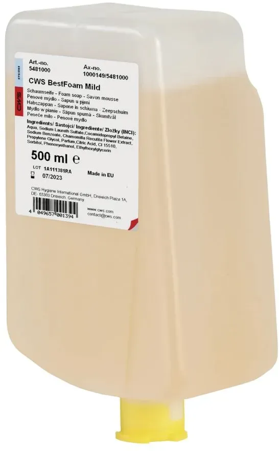 CWS Foam Slim Mild Seifenkonzentrat 500ml, blumiger Duft Handreiniger für Modelle 4012, 4013 und 7012, 12 Stück 5481000