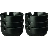 APS Aschenbecher "CASUAL" 3er-Set Schwarze Melamin Aschenbecher, Ø 8 cm