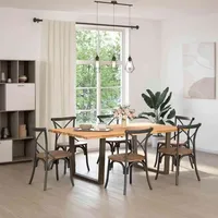 VidaXL Esstisch mit Baumkanten 200x120x74 cm Massivholz Eiche -
