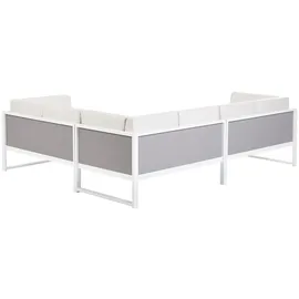 Beliani 6-Sitzer Lounge Set Aluminium grau/weiß