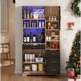 Okwish Buffetschrank 185 x 100 x 40 cm Schwarz