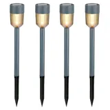 Grundig Solarleuchte Edelstahl 34,5 cm 4er Set Schwarz