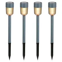Grundig Solarleuchte Edelstahl 34,5 cm 4er Set Schwarz