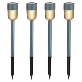 Grundig Solarleuchte Edelstahl 34,5 cm 4er Set Schwarz