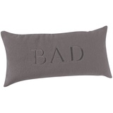 PANA PANA® Badewannenkissen (20x40 cm) • Bequemes Kissen für Badewanne • Nackenkissen Badewanne • Kopfstütze Wanne • Polster Badewanne • Schnell trocknend • Grau mit Bad Schriftzug