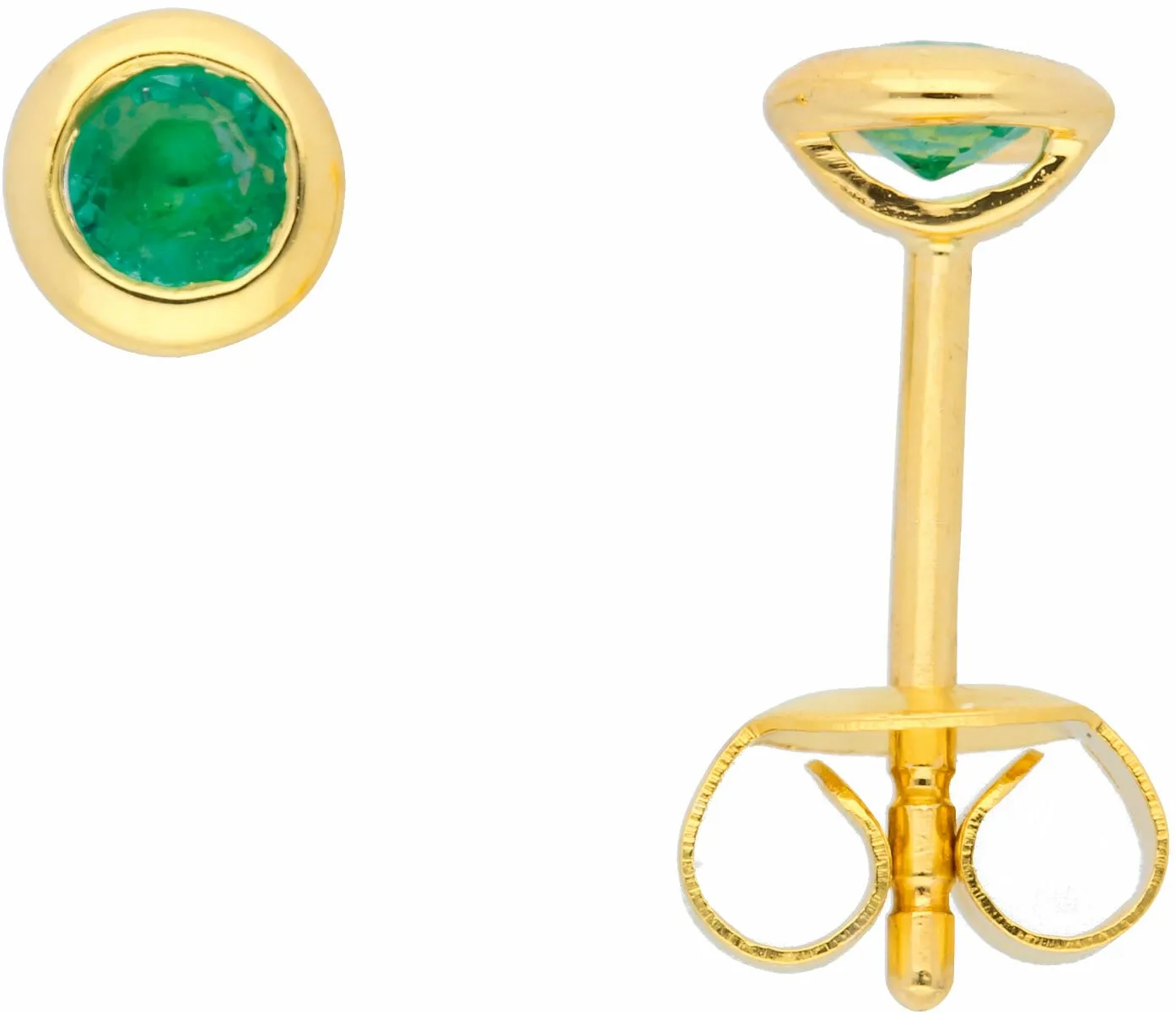 Paar Ohrhänger ADELIA ́S "585 Gold Ohrringe Ohrstecker mit Smaragd" Gr. Damen, Gelbgold 585, grün Damen Ohrhänger mit Smaragd Goldschmuck für