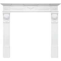 HEXIM Perfect Kaminkonsole aus pu - Deko Kaminumrandung weiß, Kaminsims Wohnzimmer K3004: Kaminkonsole