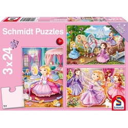 Schmidt Spiele Puzzle Puzzle - Märchenhafte Prinzessin (3x24 Teile), Puzzleteile