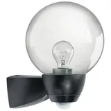 ESYLUX Außenwandleuchte Glas Kunststoff 21,4 cm mit Bewegungsmelder schwarz