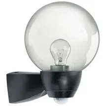 ESYLUX Außenwandleuchte Glas Kunststoff 21,4 cm mit Bewegungsmelder schwarz