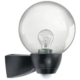 ESYLUX Außenwandleuchte Glas Kunststoff 21,4 cm mit Bewegungsmelder schwarz