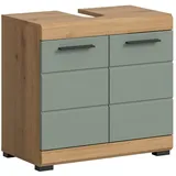 furnling Waschbeckenunterschrank Scott 2 Türen, Unterschrank, Badkommode, Badschrank, Breite 60 cm grün