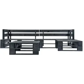 vidaXL Garten-Lounge-Set 4-tlg. grau