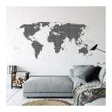 wall-art Wandtattoo »Punkte Weltkarte abstrakt Dots«, (1 St.), selbstklebend, entfernbar, schwarz
