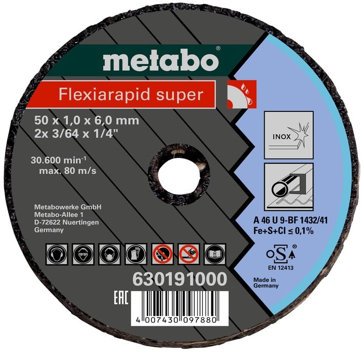 Metabo Trennscheibe Flexiarapid Super 50x1,0x6,0 Inox (630191000) 50 Stk.