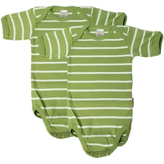 wellyou - Baby Body Kurzarm aus 100% super weicher Baumwolle - 2er Set Kurzarm Body Baby für Mädchen und Jungen - Kinder Kurzarmbody - Erstklassiger Babybody - Made in EU (Grün Weiss - Gr. 92-98) - 92-98