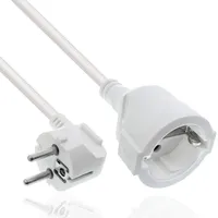 InLine Strom-Verlängerung Schutzkontakt Stecker gewinkelt / Buchse, weiß, 20m