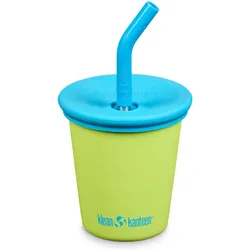 Kinderbecher Kid Steel Cup Strohhalm Trink Becher Edelstahl 296 ml EINHEITSGRÖSSE