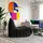 [en.casa] Bodensessel Kodsø Mikrofaser 75 x 90 x 100 cm Schwarz