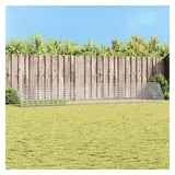 vidaXL Kleintierkäfig Hasenkäfig 215 x 100 x 85 cm silberfarben