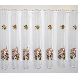 Stickereien Plauen Scheibengardine STICKEREIEN PLAUEN "Pilze" Gr. 10, bunt, B:210cm H:50cm, Voile, Polyester, Gardinen