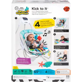 Baby Einstein Kick to It 4-in-1 Musical Swing & Rocker", Baby, grau, Kunststoff, Metall, Stoff, Babywippen, mit Sound-Effekt