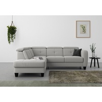sit&more Ecksofa Belluci L-Form, inklusive Federkern, wahlweise mit Bettfunktion und Bettkasten silberfarben
