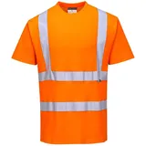 PORTWEST Baumwoll-Comfort-Warnschutz-Kurzarmshirt, Größe: L, Farbe: Orange, S170ORRL