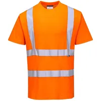 PORTWEST Baumwoll-Comfort-Warnschutz-Kurzarmshirt, Größe: L, Farbe: Orange, S170ORRL