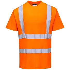 PORTWEST Baumwoll-Comfort-Warnschutz-Kurzarmshirt, Größe: L, Farbe: Orange, S170ORRL