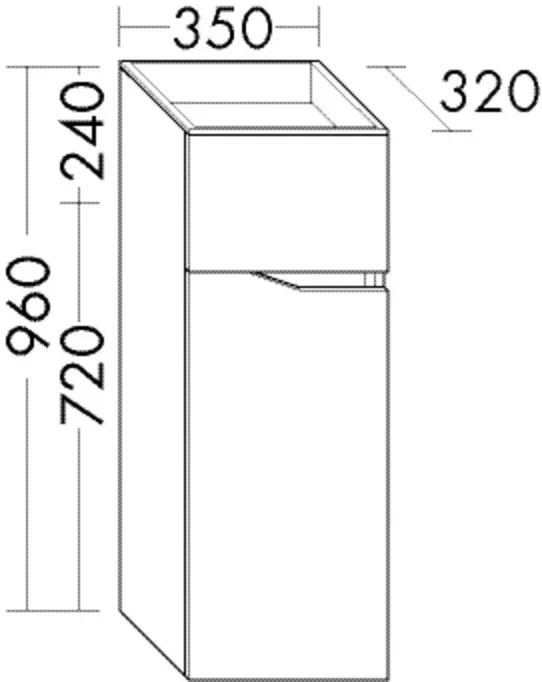 Burgbad Halbh.Schrank Sinea 3.0 MATT 960x350x340 Weiß Solid Matt, UHZV035LF6822 UHZV035LF6822