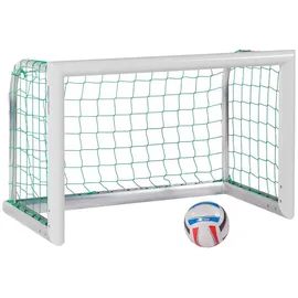 Sport-Thieme Mini-Fußballtor ""Professional Kompakt"", Weiß-Pulverbeschichtet, Inkl. Netz, blau (MW 10 cm), 2,40x1,60 m